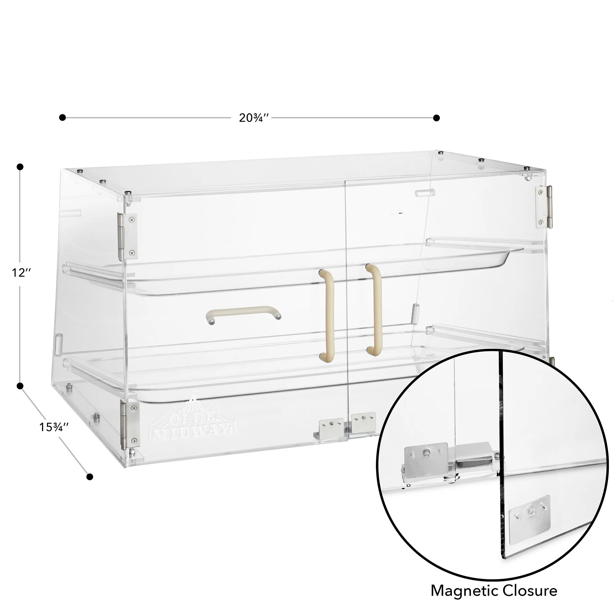 2-Tier Acrylic Bakery Display Case with Removable Trays