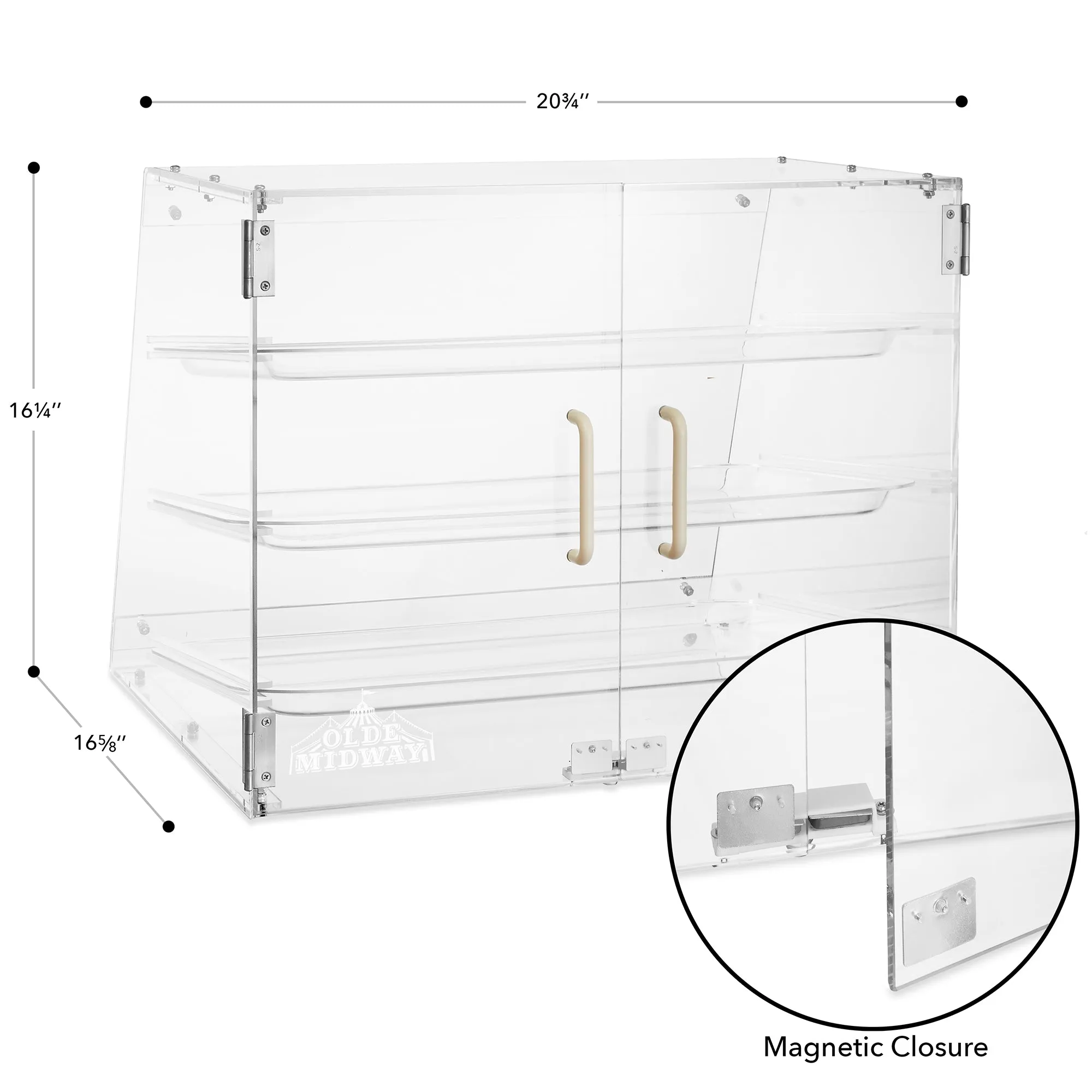 3-Tier Acrylic Bakery Display Case with Removable Trays