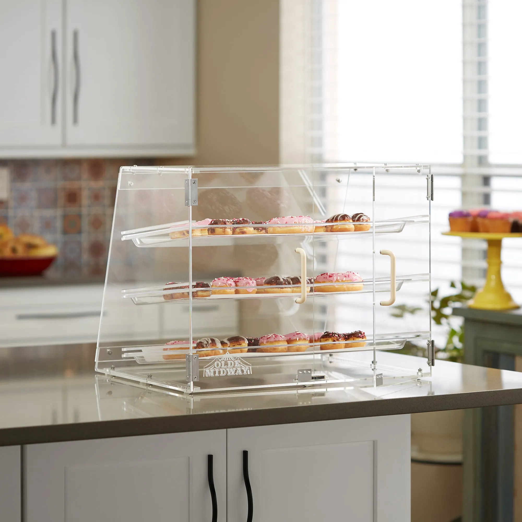 3-Tier Acrylic Bakery Display Case with Removable Trays