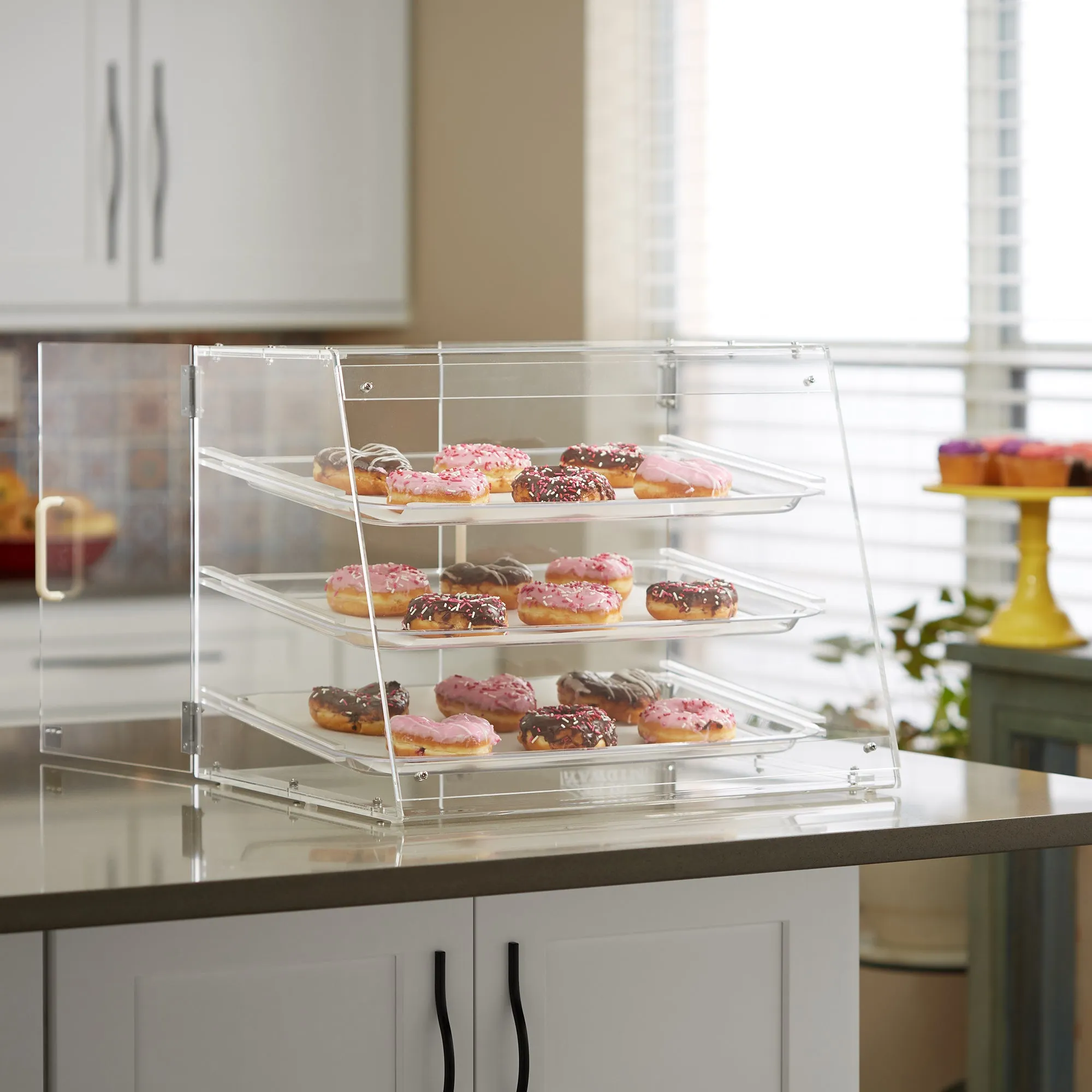 3-Tier Acrylic Bakery Display Case with Removable Trays