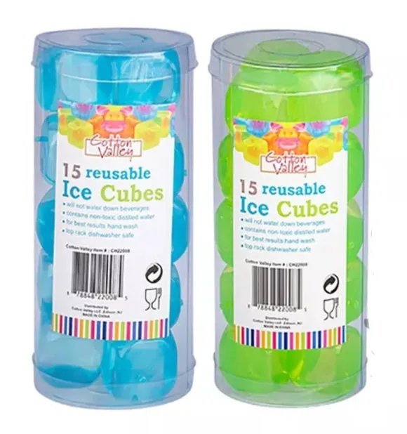 30 Pieces Plastic Reusable Ice Cubes Coolers Refreeze BPA FREE (2 pack) - New