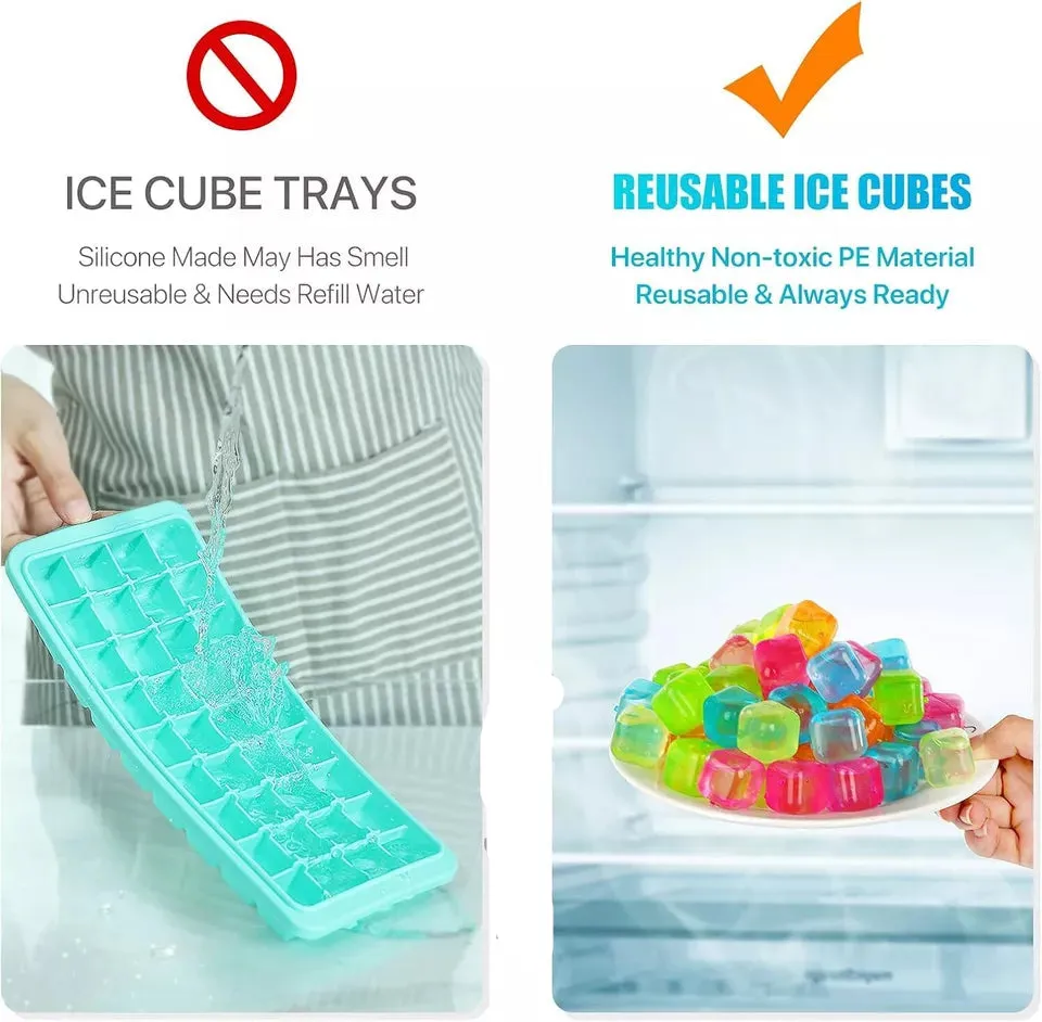 30 Pieces Plastic Reusable Ice Cubes Coolers Refreeze BPA FREE (2 pack) - New