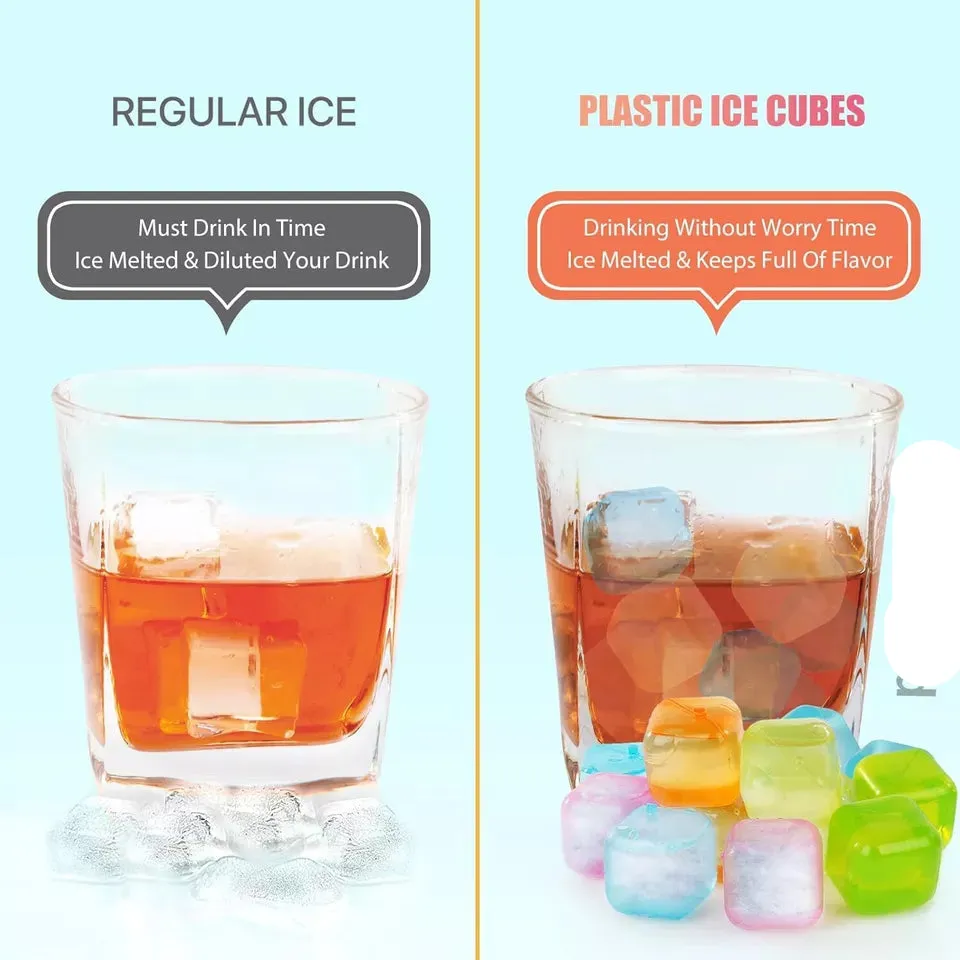 30 Pieces Plastic Reusable Ice Cubes Coolers Refreeze BPA FREE (2 pack) - New