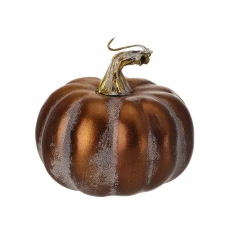 4" Metallic Coffee Autumn Pumpkin