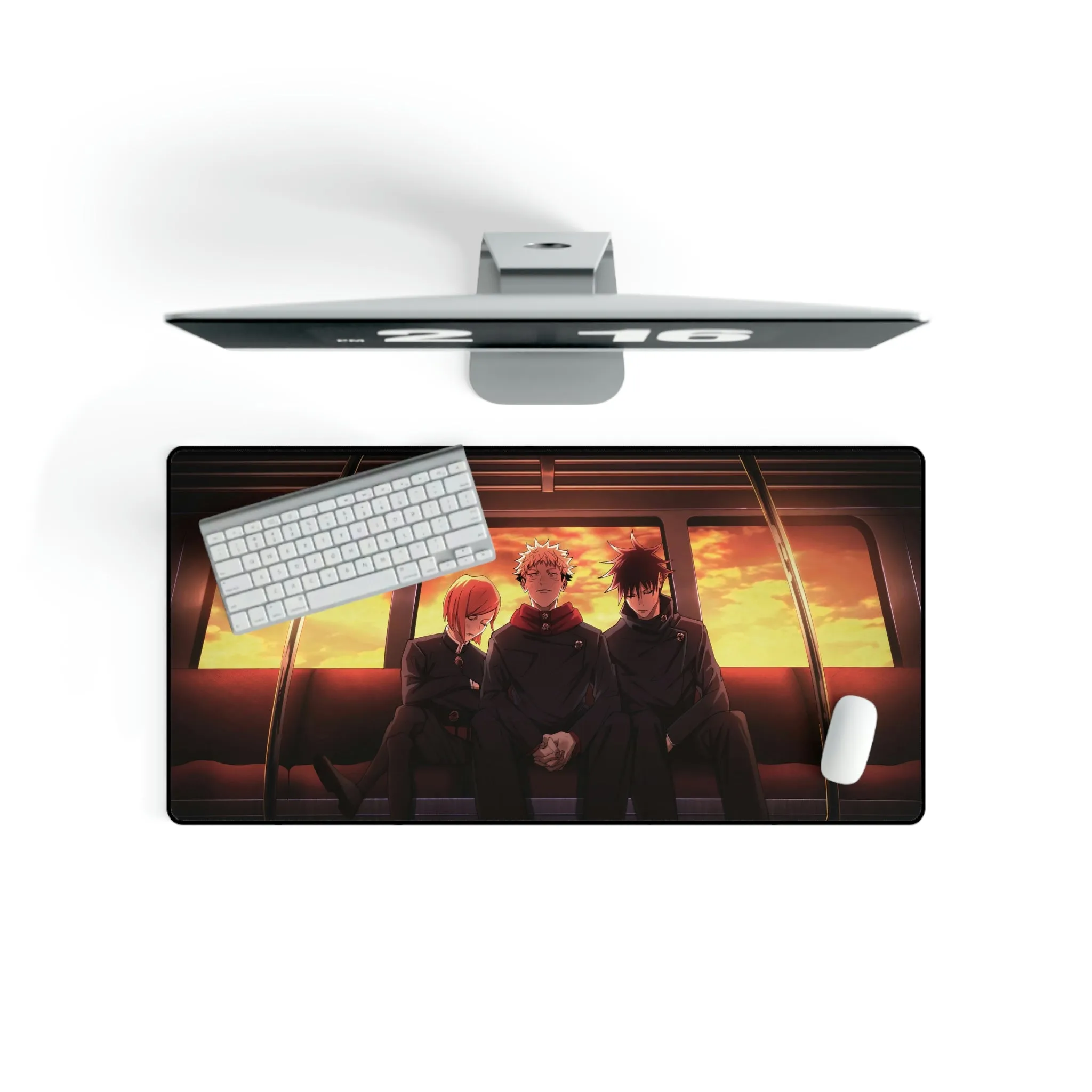 #7.3079, Jujutsu Kaisen, Yuji, Megumi, Nobara, Riding, Train, Mouse Pad (Desk Mat)