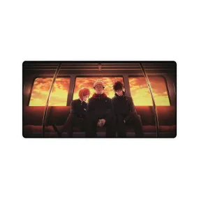 #7.3079, Jujutsu Kaisen, Yuji, Megumi, Nobara, Riding, Train, Mouse Pad (Desk Mat)