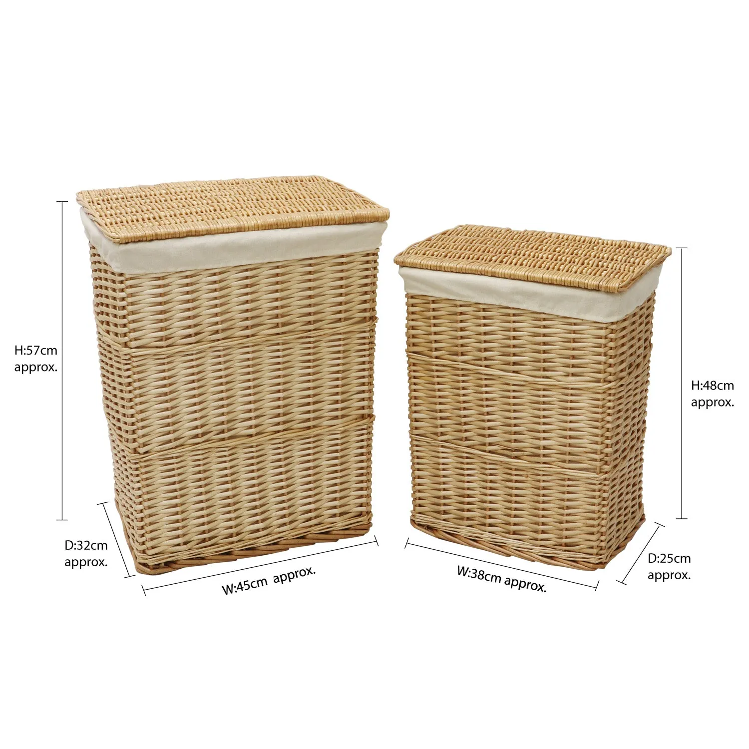 Acacia Honey Willow Rectangular Laundry and Bin Set