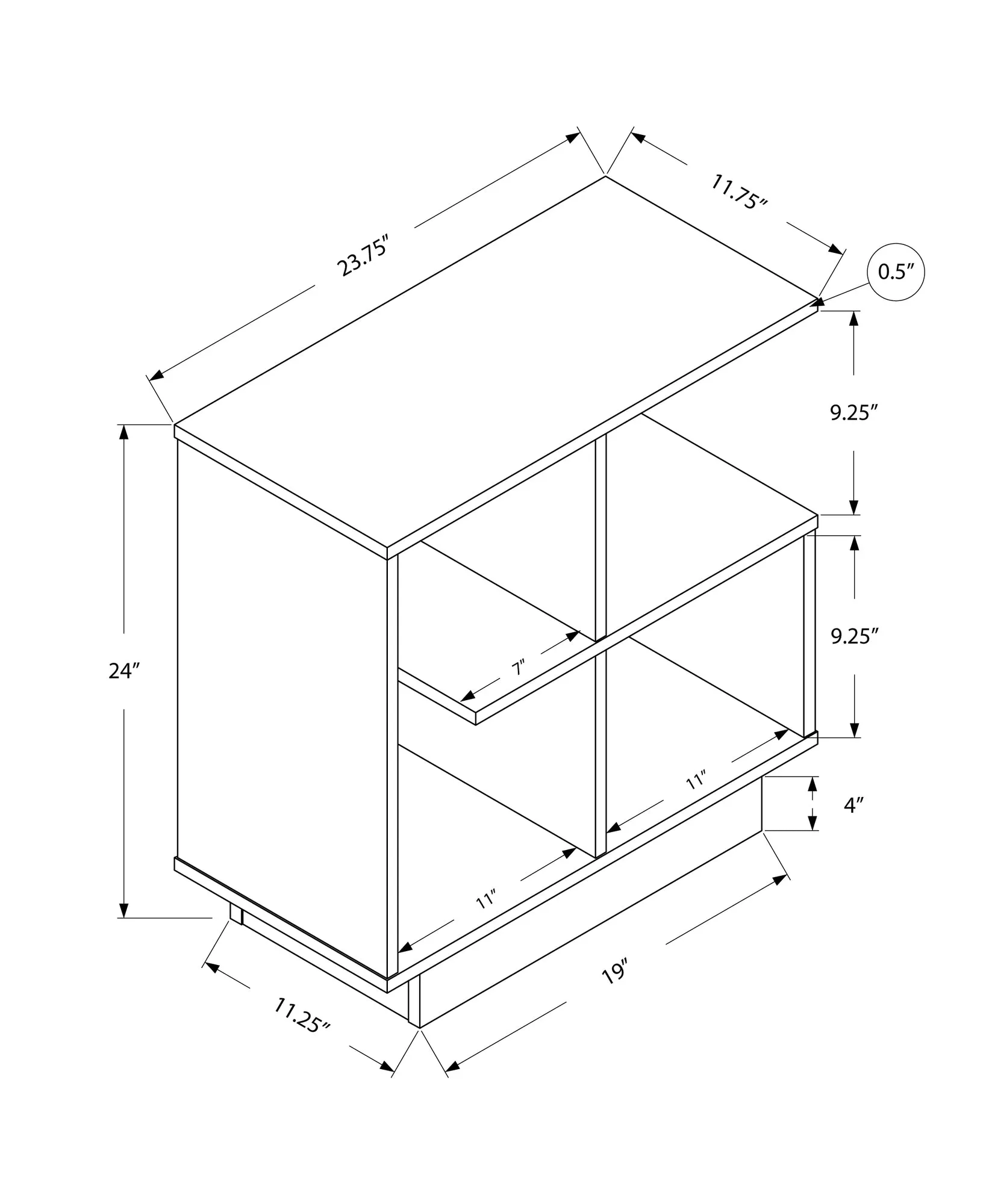 Accent Table - 24"H / Dark Taupe