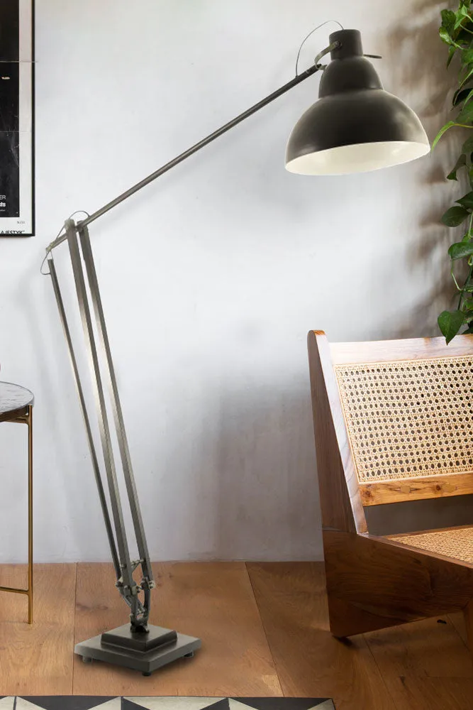 Adjustable Black Desk-Style Floor Lamp