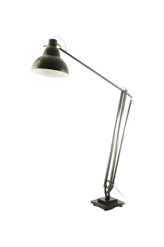 Adjustable Black Desk-Style Floor Lamp