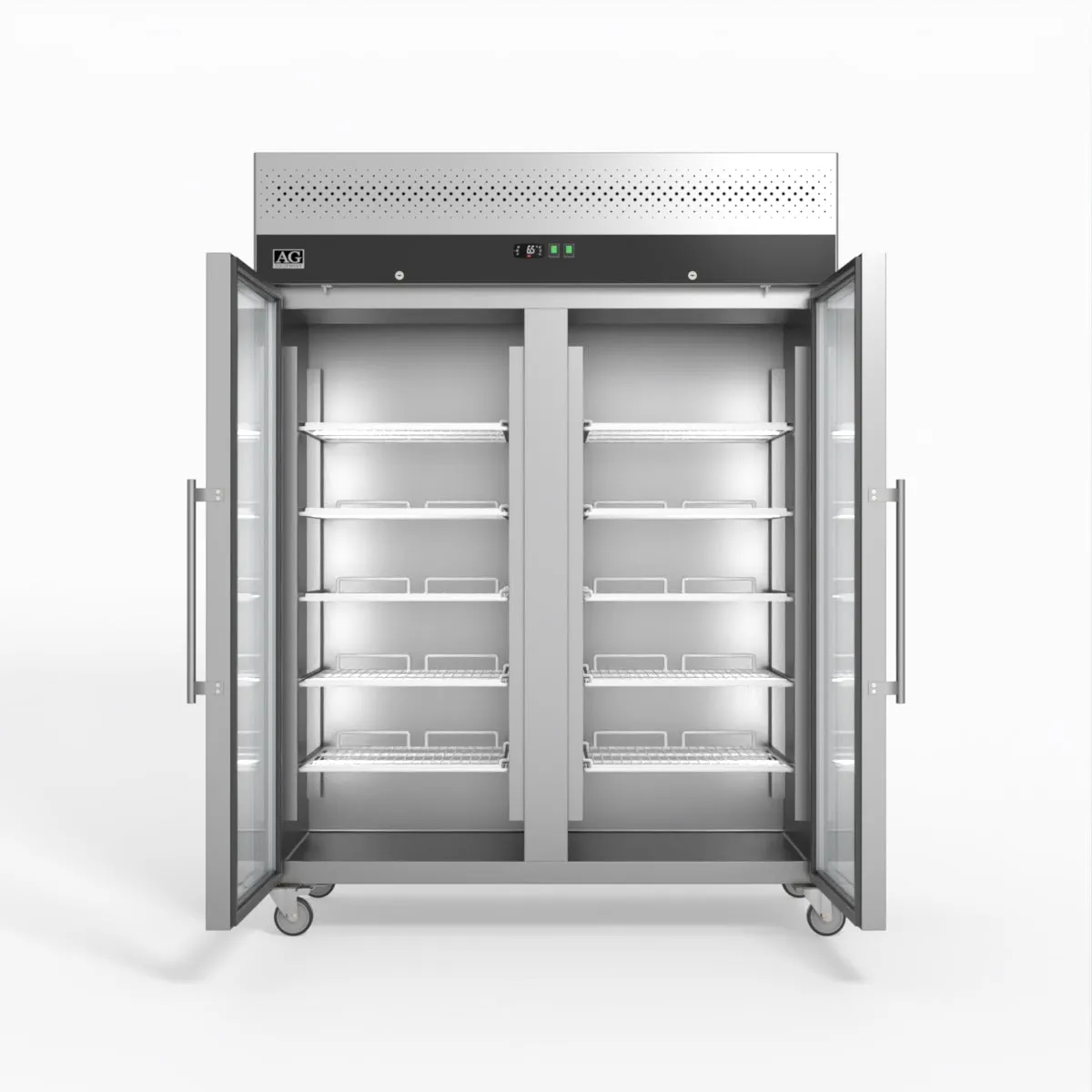 AG 1300 Litre Upright Double Glass Door Display Fridge