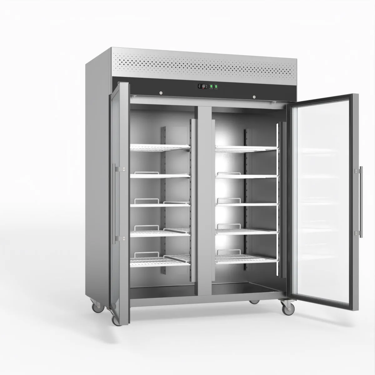 AG 1300 Litre Upright Double Glass Door Display Fridge