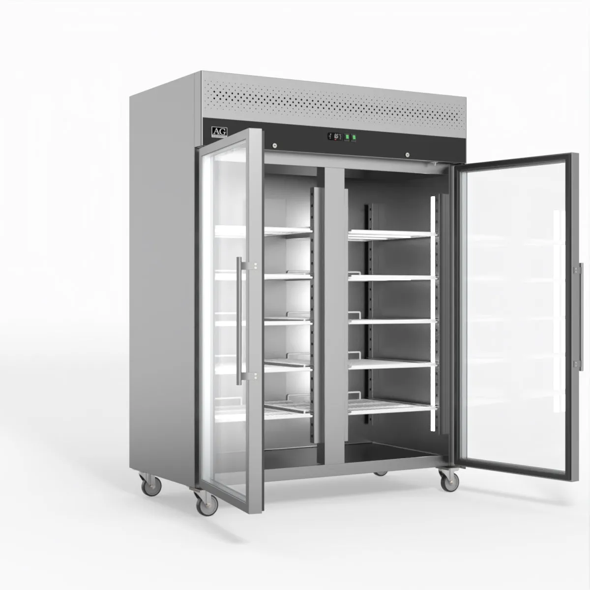 AG 1300 Litre Upright Double Glass Door Display Fridge