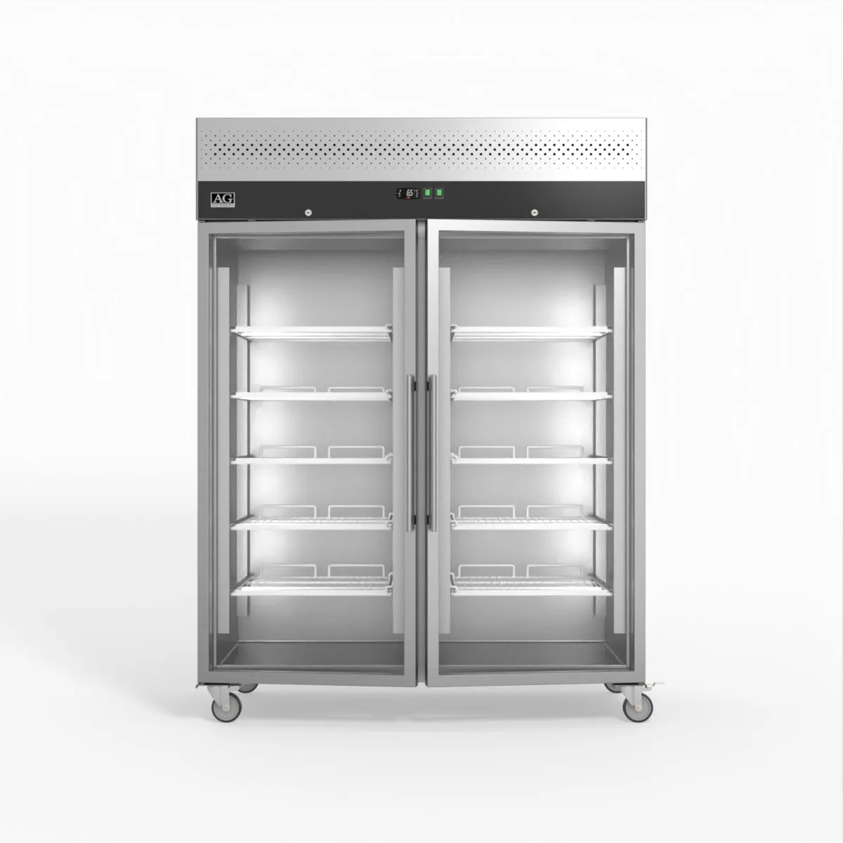 AG 1300 Litre Upright Double Glass Door Display Fridge