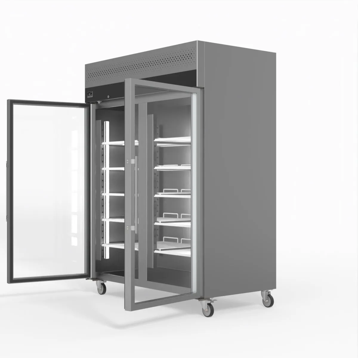 AG 1300 Litre Upright Double Glass Door Display Fridge