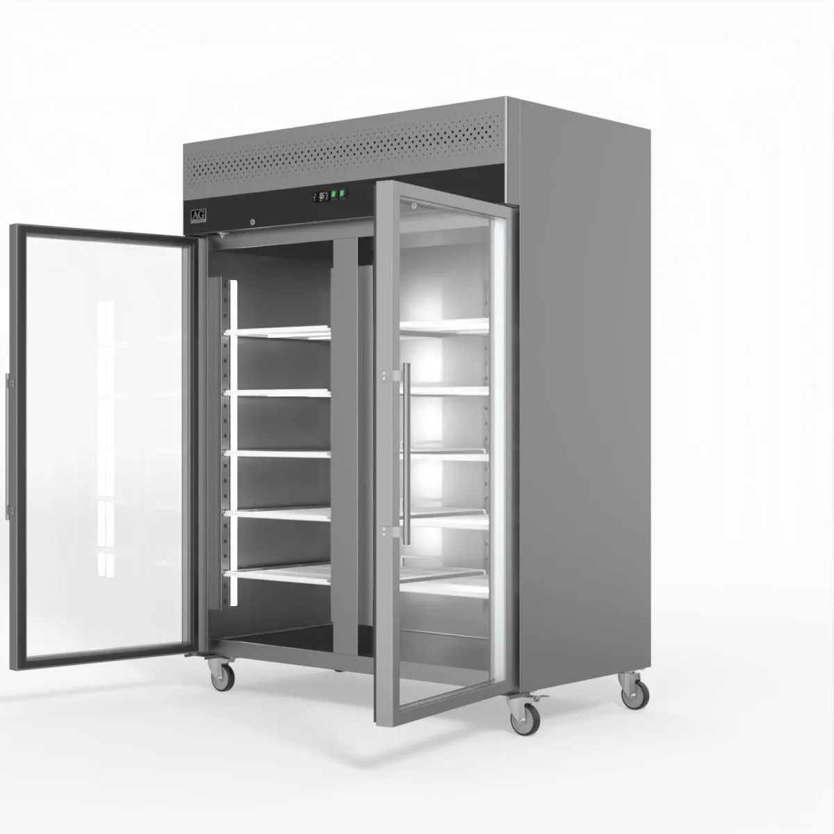 AG 1300 Litre Upright Double Glass Door Display Fridge