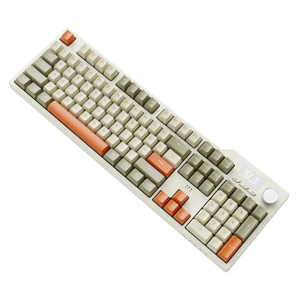 Ajazz AK35i V3 Crey-Cream-Orange Mechanical keyboard Wired White lights (Sea Salt switch)