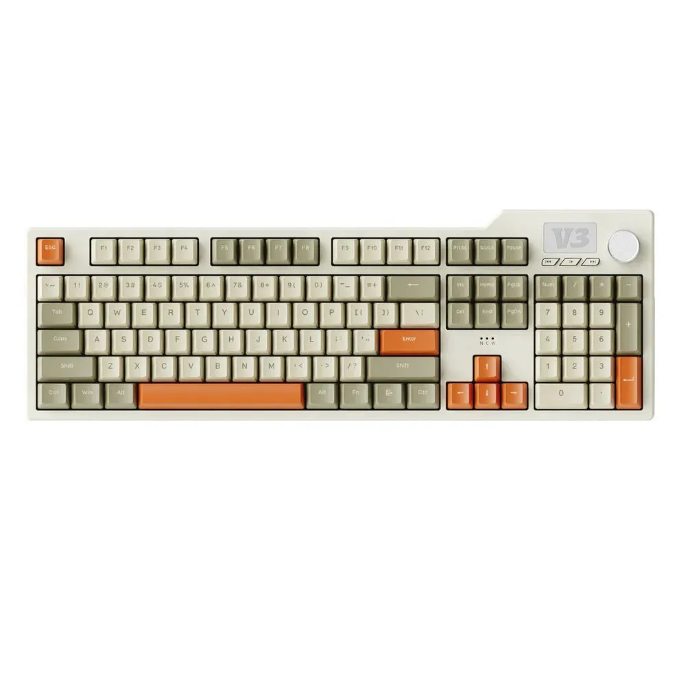 Ajazz AK35i V3 Crey-Cream-Orange Mechanical keyboard Wired White lights (Sea Salt switch)