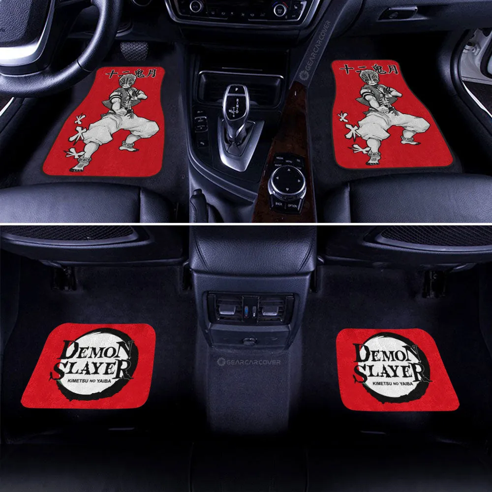 Akaza Car Floor Mats Custom Demon Slayer Anime Car Accessories Manga Style For Fans