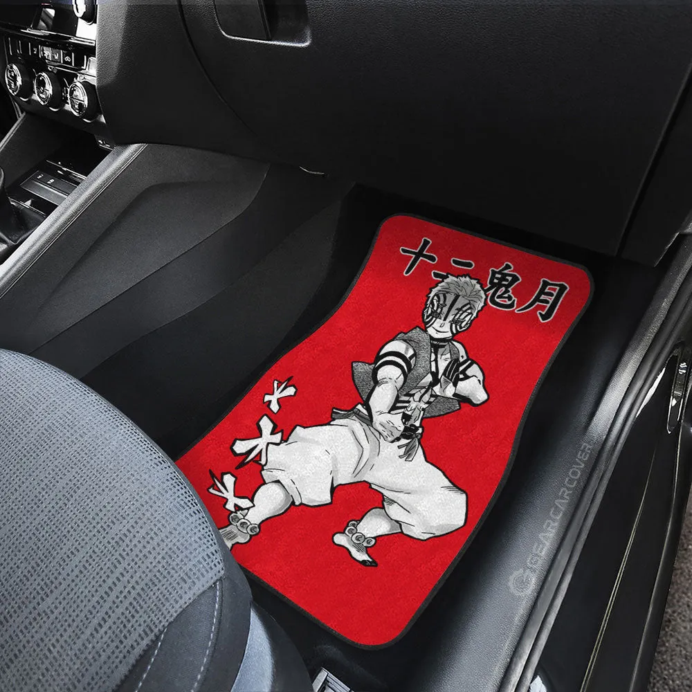 Akaza Car Floor Mats Custom Demon Slayer Anime Car Accessories Manga Style For Fans