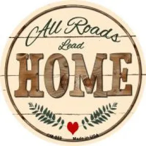 All Roads Lead Home Novelty Circle Coaster Set of 4