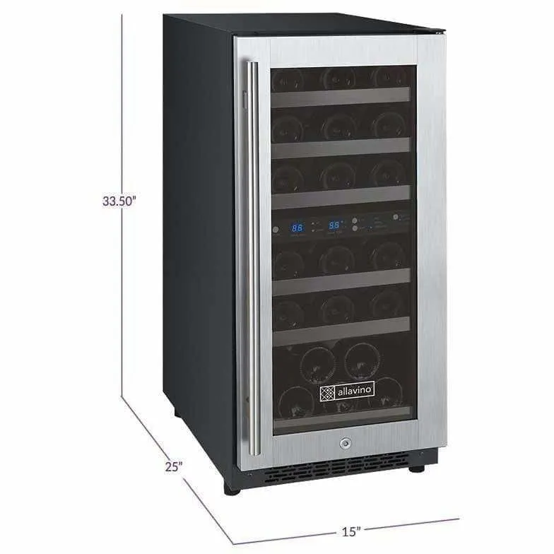 Allavino FlexCount 30 Bottle Dual Zone Right Hinge Wine Fridge VSWR30-2SSRN