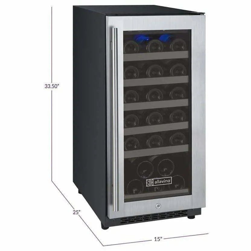 Allavino FlexCount 30 Bottle Single Zone Right Hinge Wine Fridge VSWR30-1SSRN