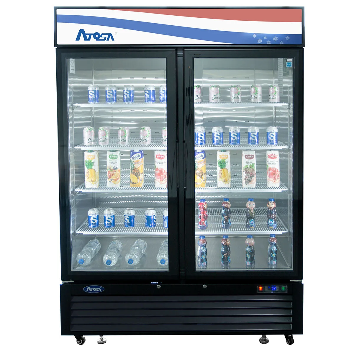 Atosa 55" Merchandiser Refrigerator with 2 Glass Doors