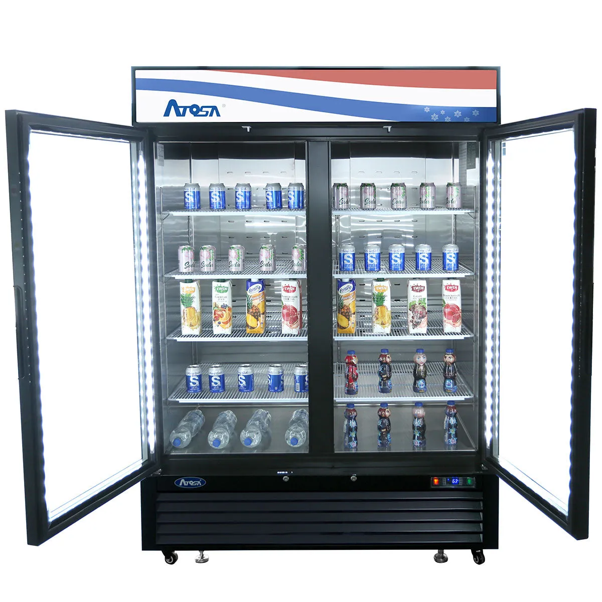 Atosa 55" Merchandiser Refrigerator with 2 Glass Doors