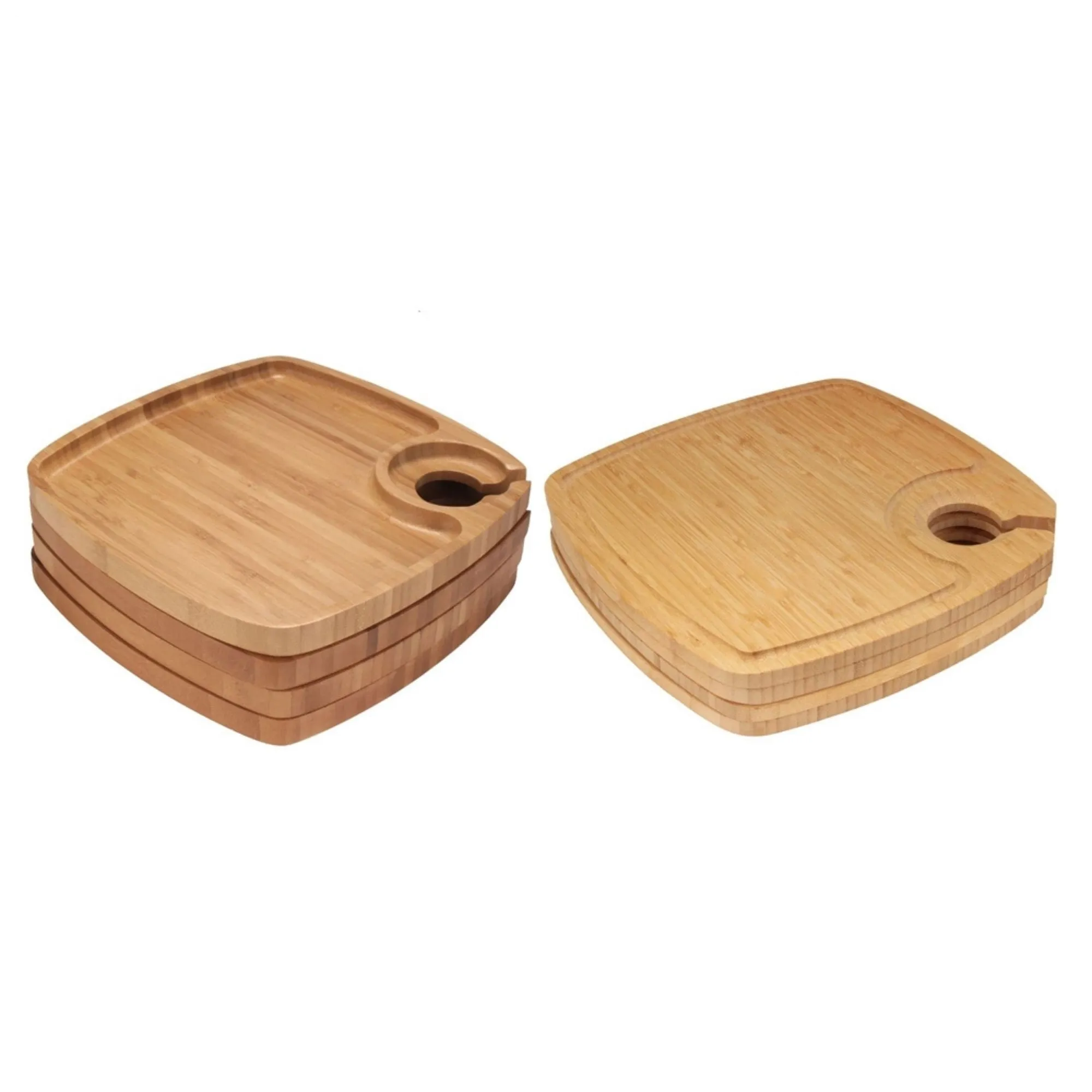 Bamboo Ecoware Reusable Wine Glass Holder Dinnerware Plates