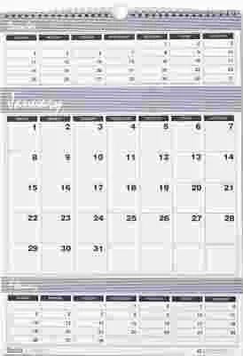 Bar Harbor Wirebound Three-Months-Per-Page Wall Calendar 12 X 17