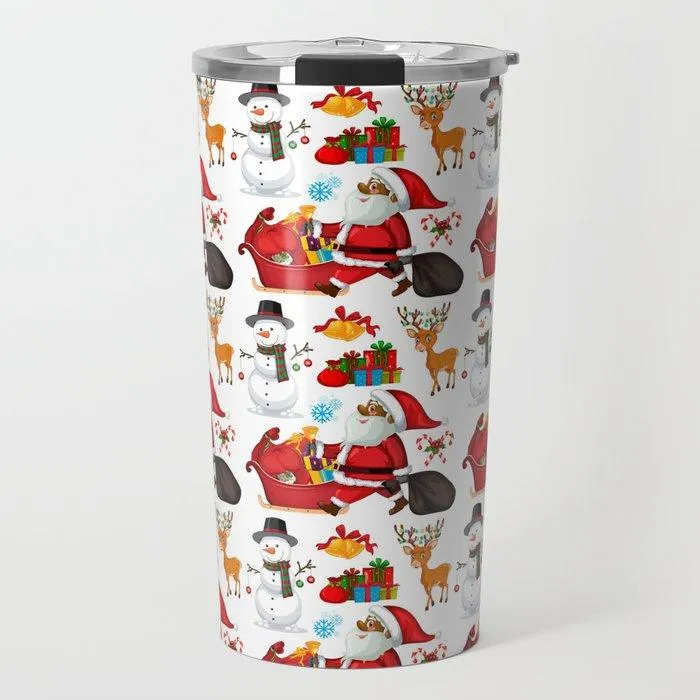 Black Santa and Friends Travel Mug