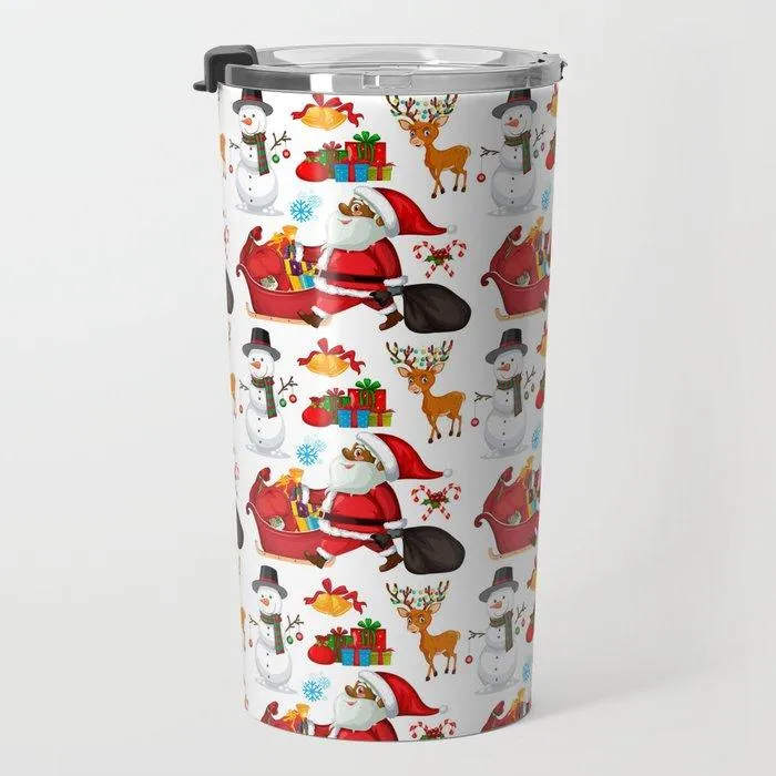 Black Santa and Friends Travel Mug