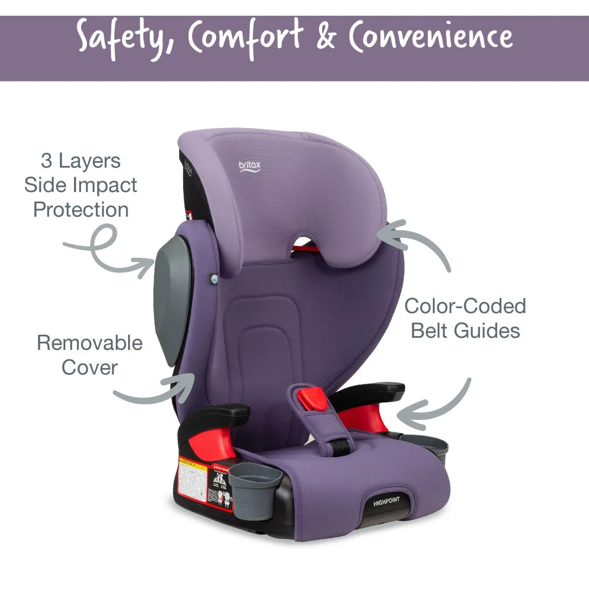 Britax Highpoint Backless Belt-Positioning Booster Seat with Safewash