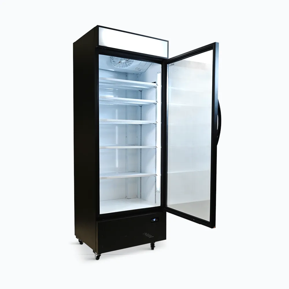 Bromic Upright Display Fridge with Lighbox Glass Door 659L - Black