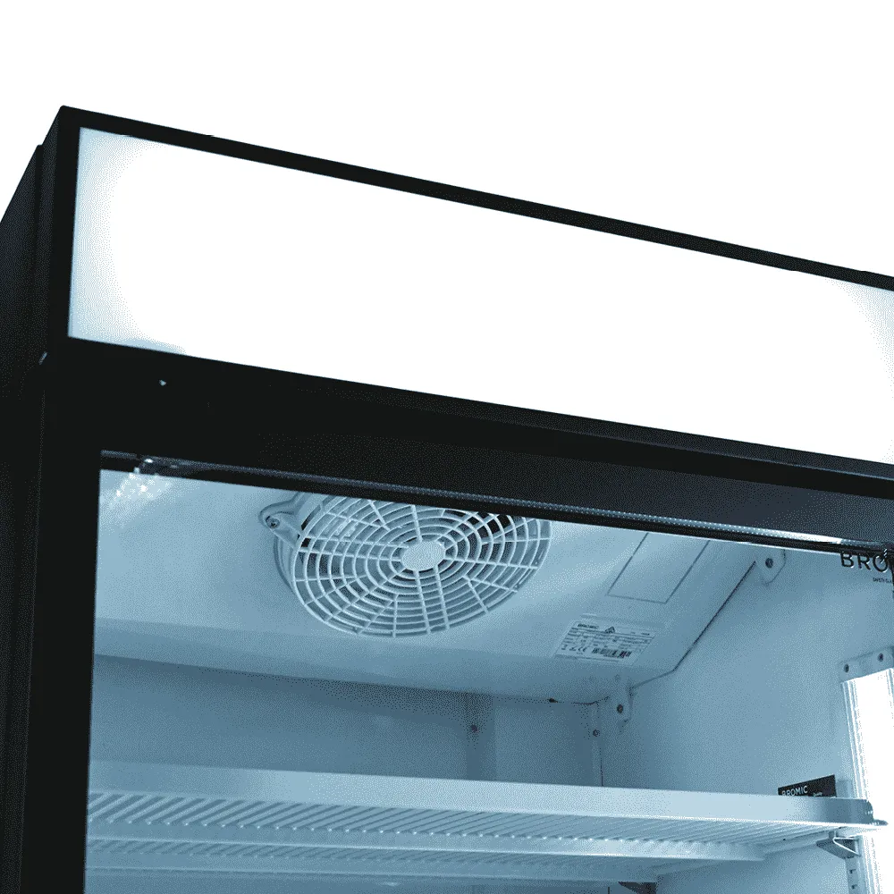 Bromic Upright Display Fridge with Lighbox Glass Door 659L - Black