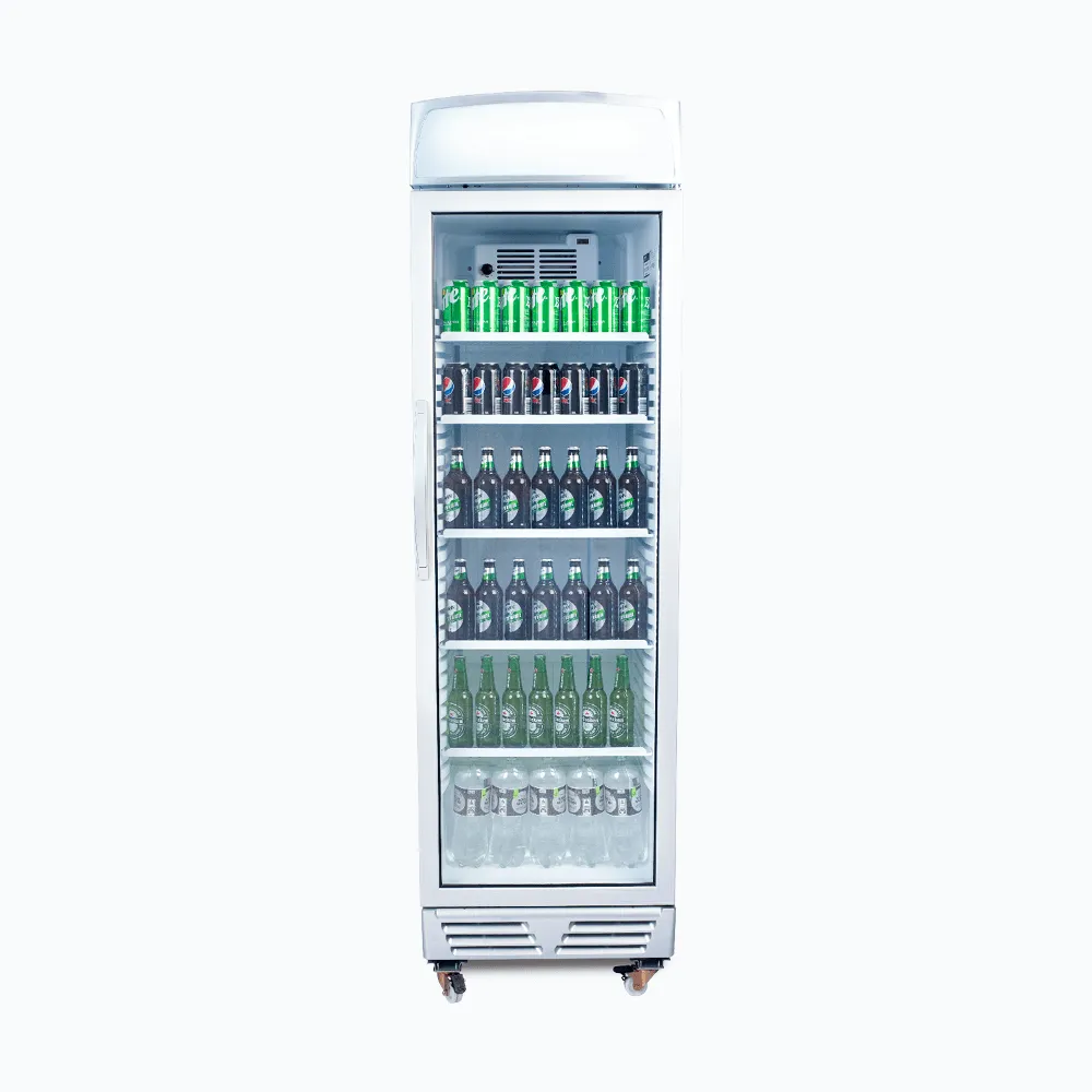 Bromic Upright Display Fridge with Lightbox Flat Glass Door 372L GM0374L