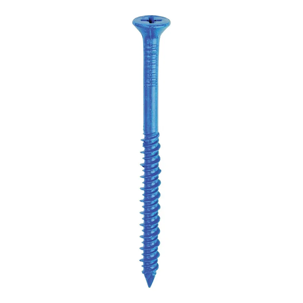 Buildex Tapcon 24380 Screw Anchor, Flat Head, Phillips Drive, Steel, Climaseal, 75 PK