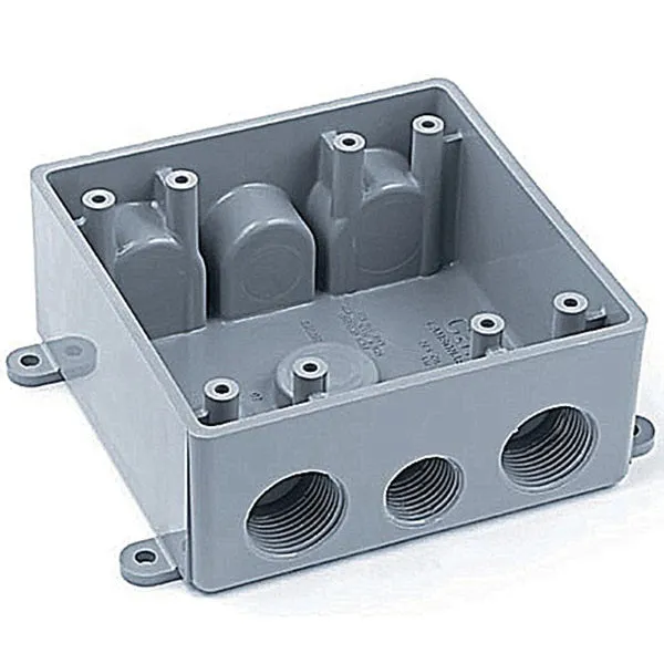 Carlon E382DE Switch Box, 2 -Gang, 7 -Outlet, PVC, Gray