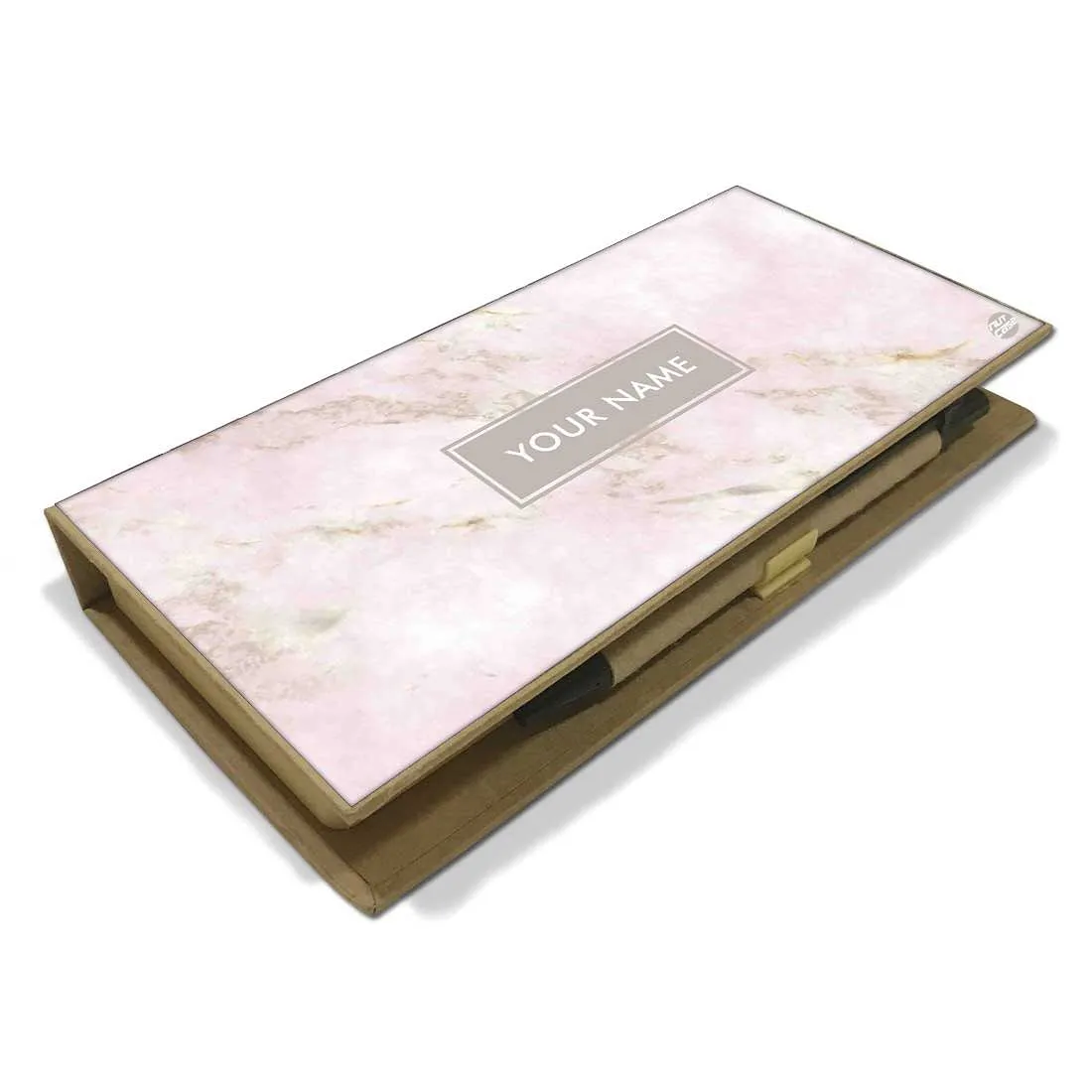 Customized Stationery Gift Set Desk Organizer - Marble Pink