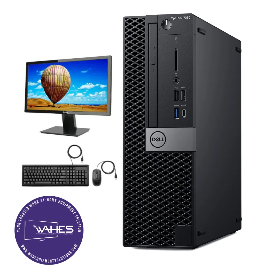 Dell Optiplex 7060 SFF Refurbished GRADE A Single Desktop PC Set (20-24" Monitor   Keyboard and Mouse Accessories):  Intel i7-8700 @ 3.4GHZ| 8GB Ram| 128GB SSD|Arise Work from Home Ready