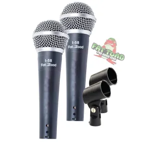 Dynamic Vocal Microphones with Clips (2 Pack) FAT TOAD - Cardioid Handheld, Unidirectional Mic - Singing Wired Microphone for Music Stage Instrument by GeekStands.com