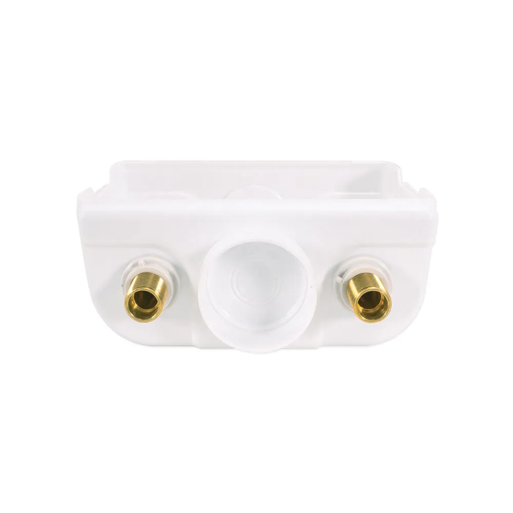 EASTMAN 60248 Washing Machine Outlet Box, 1/2, 3/4 in Connection, Brass, White