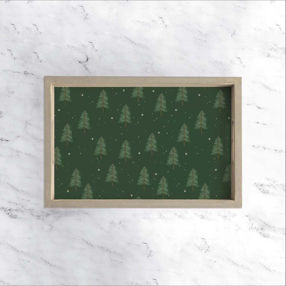 Evergreen Christmas Tree Wooden Serving Tray