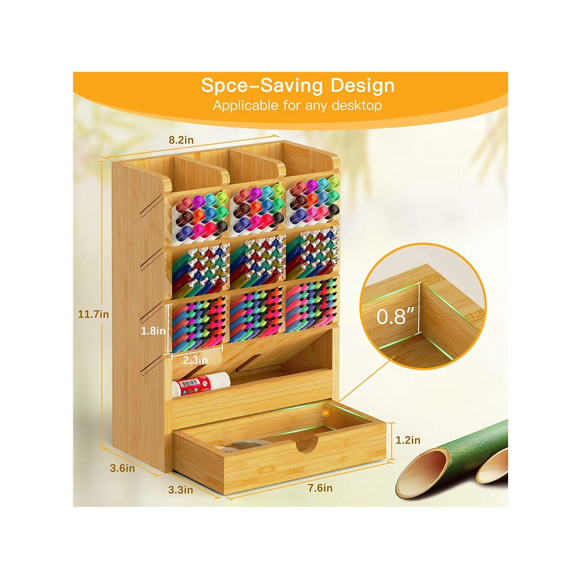 FURNINXS Desk Organizer with 14 Drawers | Pen Holder Accessories for Pencil Marker