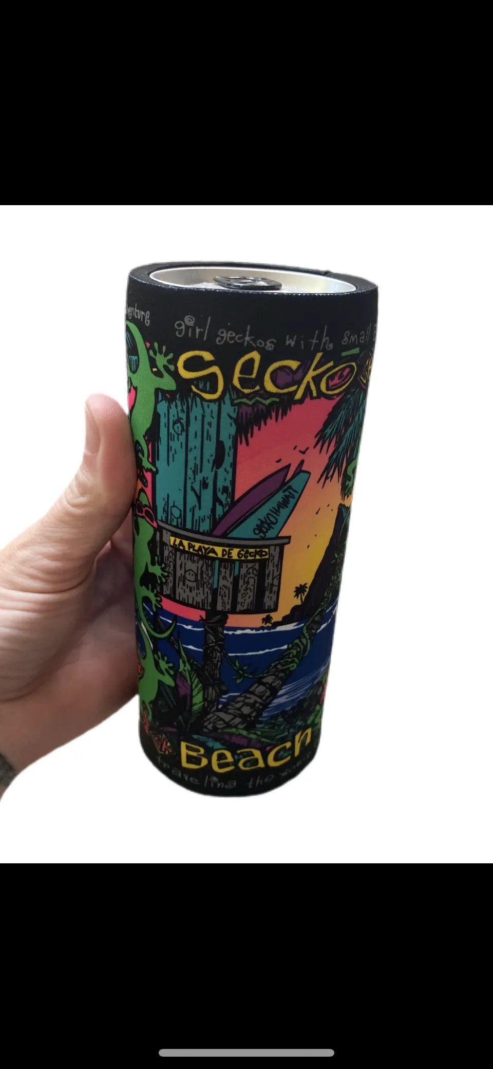 Gecko Beach Slim Can Cooler