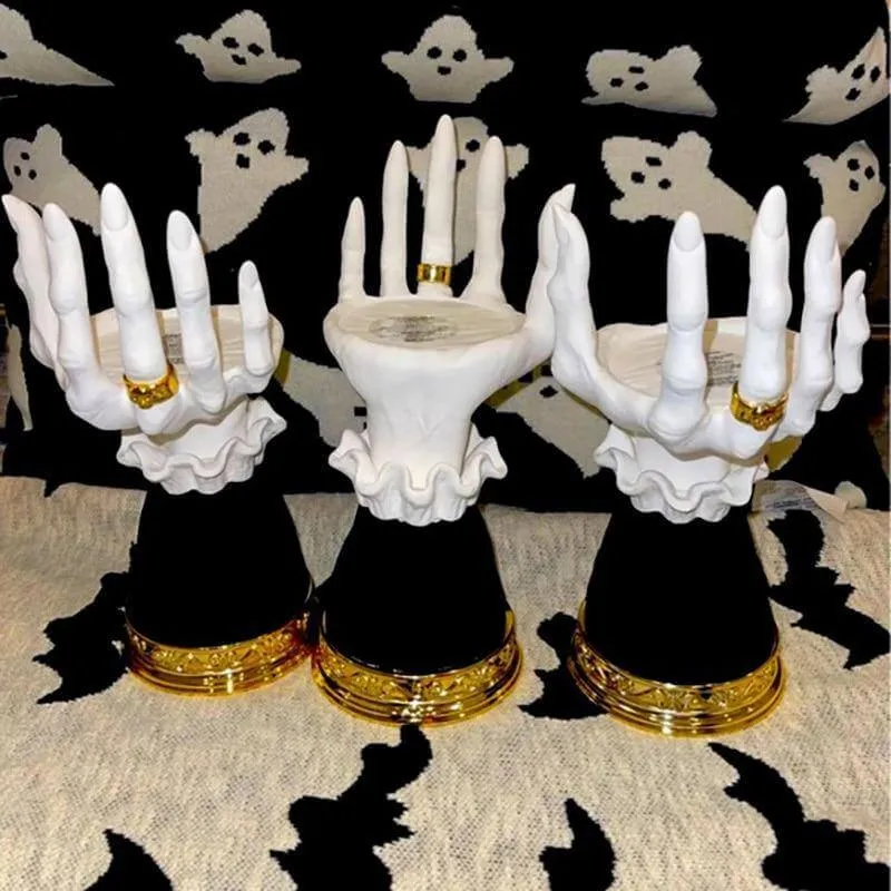 Halloween Resin Witch Hand Candle Holder