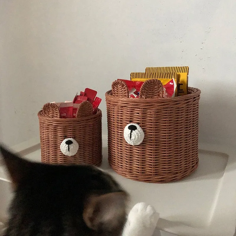 Handmade Storage Bear Baskets