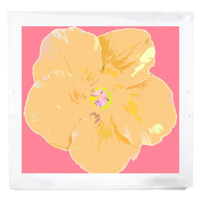 Hibiscus Pink 18x18 Acrylic Tray