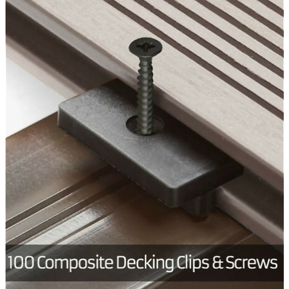 Hidden Fastening Deck Clips, Screws 100 Set, Frostproof, Reusable